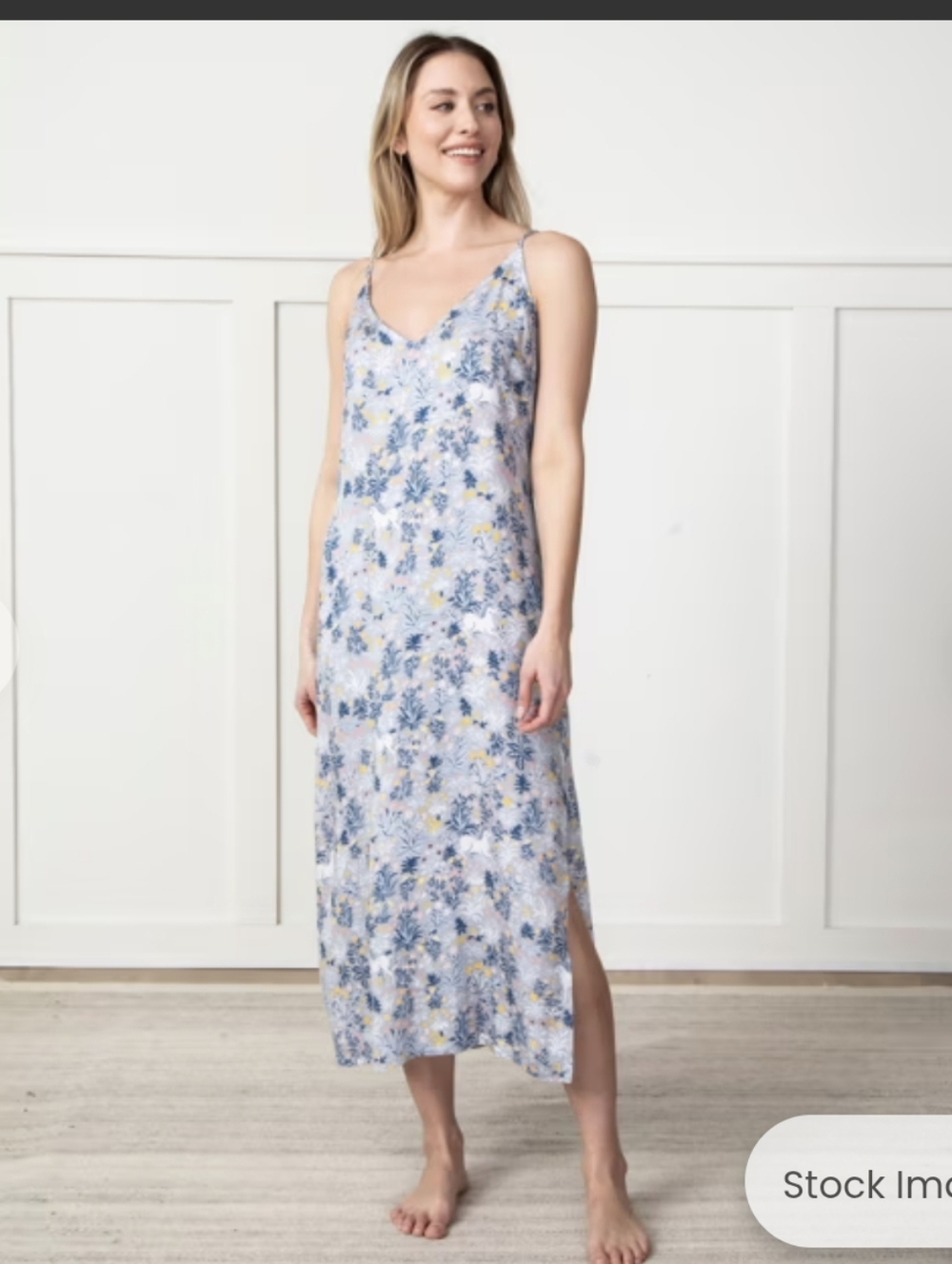 Printfresh Unicorn's Garden - Eco Satin Chic to Sleep Nightie - Silver